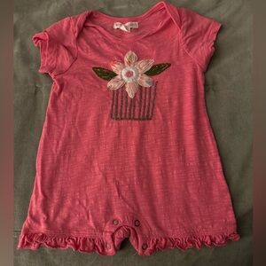 Red egg & Ginger infant girls one piece short outfit.